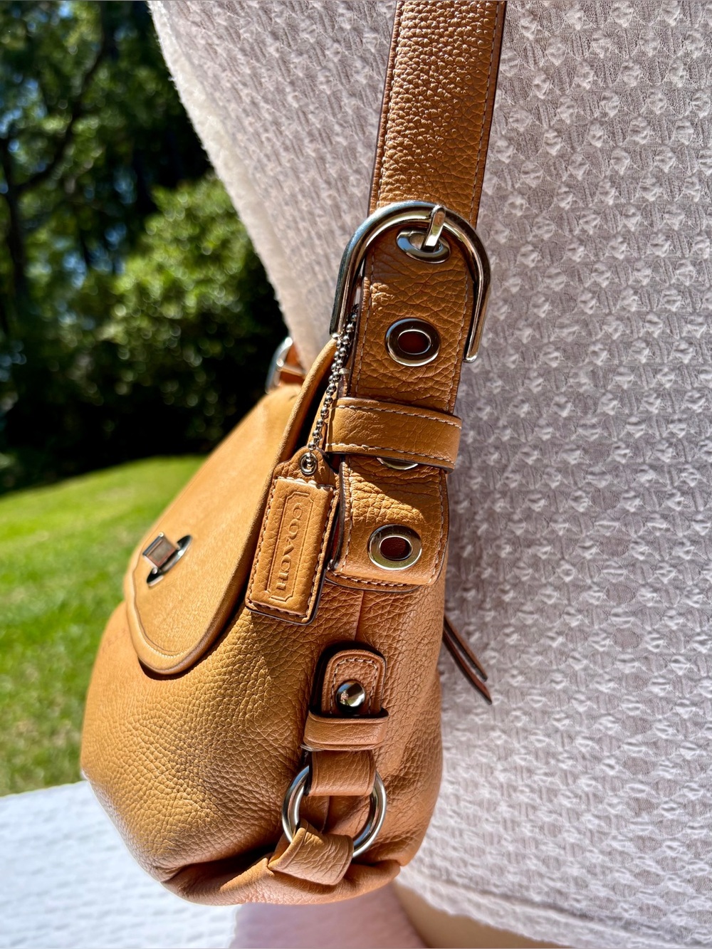 Coach Legacy Turnlock Pebbled Leather Convertible Strap Shoulder Bag GORGEOUS🌟